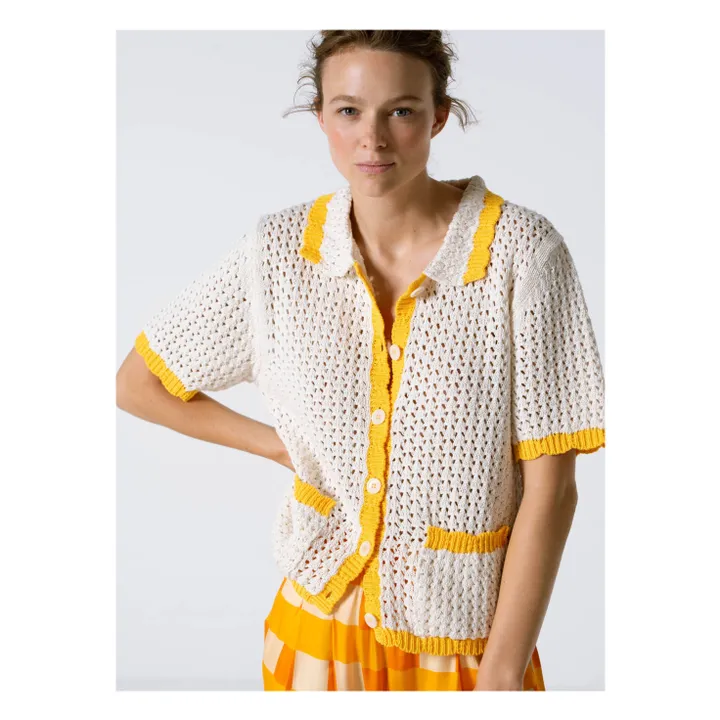 Suzie Winkle Gilet Pongo Yuzu Coton Recyclé | Blanc