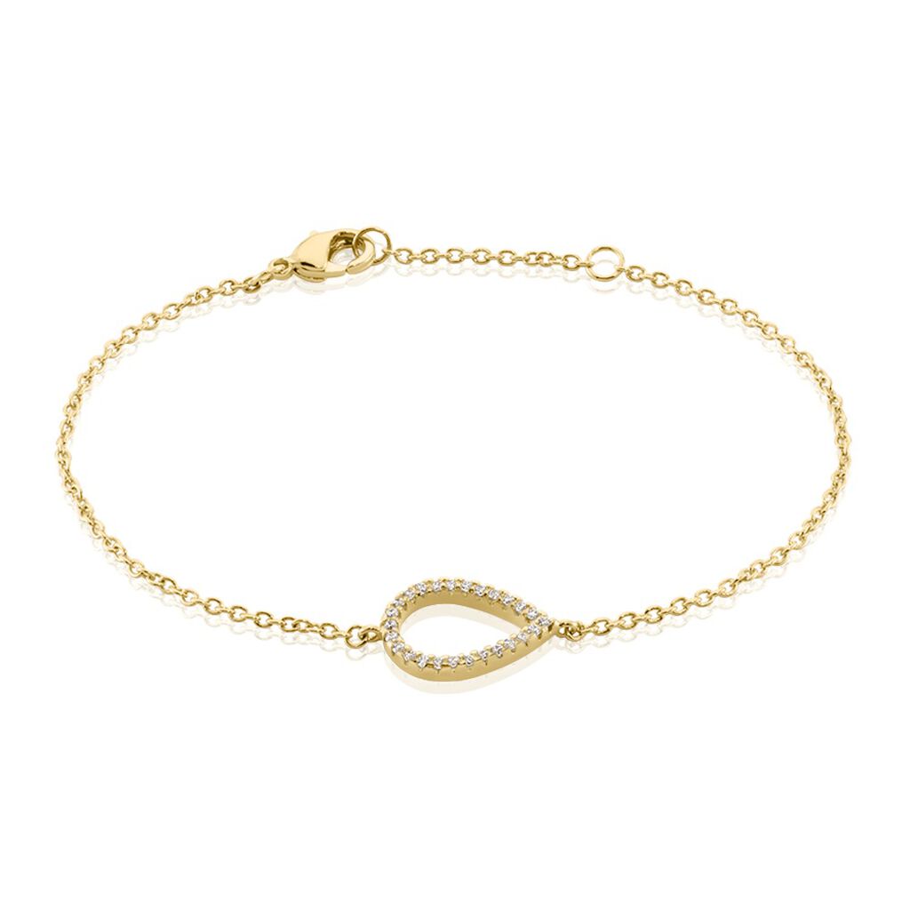 Bracelet Plaqué Or Jaune Genseric Oxydes De Zirconium