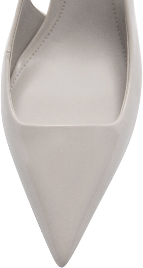 MANGO Patent leather-effect heeled shoes Natural white