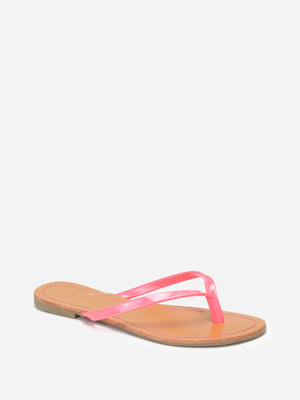 Tongs à bride vernie- Fuchsia