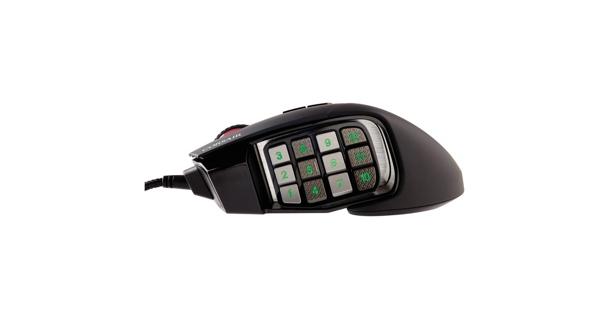 CorsairScimitar RGB ELITE gaming muis  (Zwart, 18.000 dpi, RGB leds)