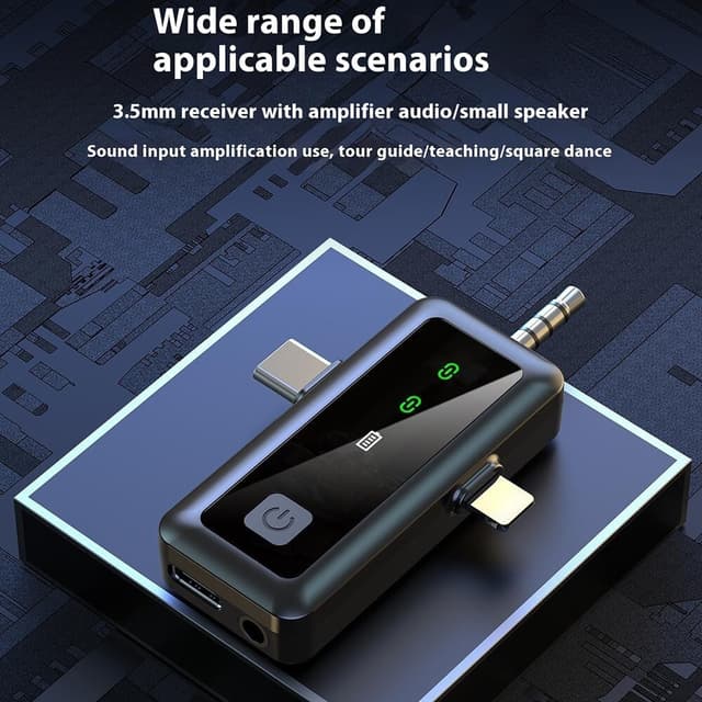 3 i 1 iP USB-C 3,5 mm trådløs Lavalier-mikrofon Støjreducerende mikrofon 1 sender 1 modtager