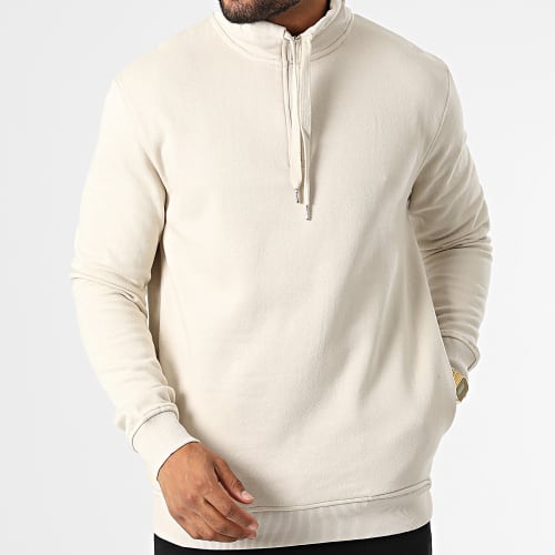 Sweat Col Zippé Targaryen Beige