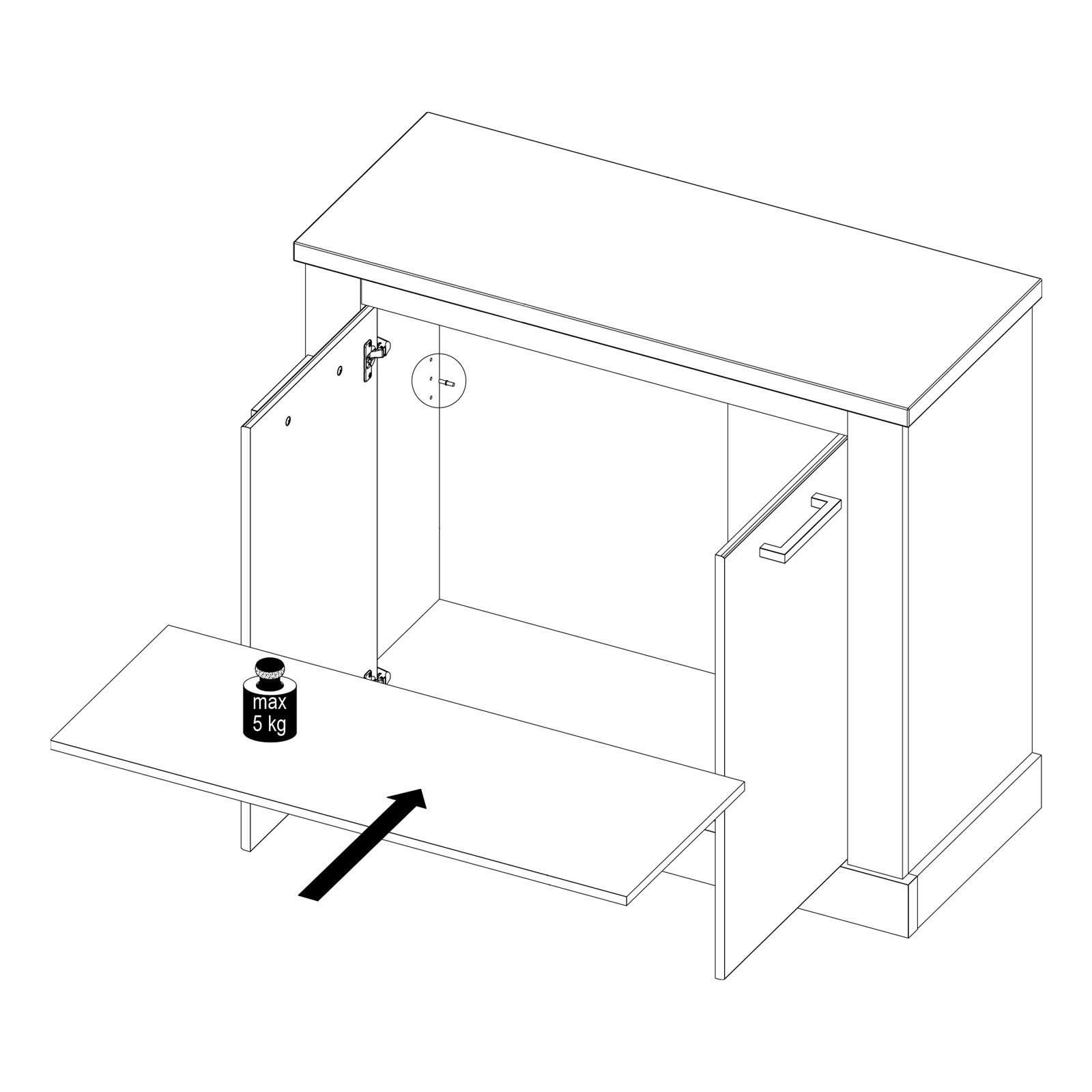 Kommode - Pinie weiß-Touchwood - 101 cm