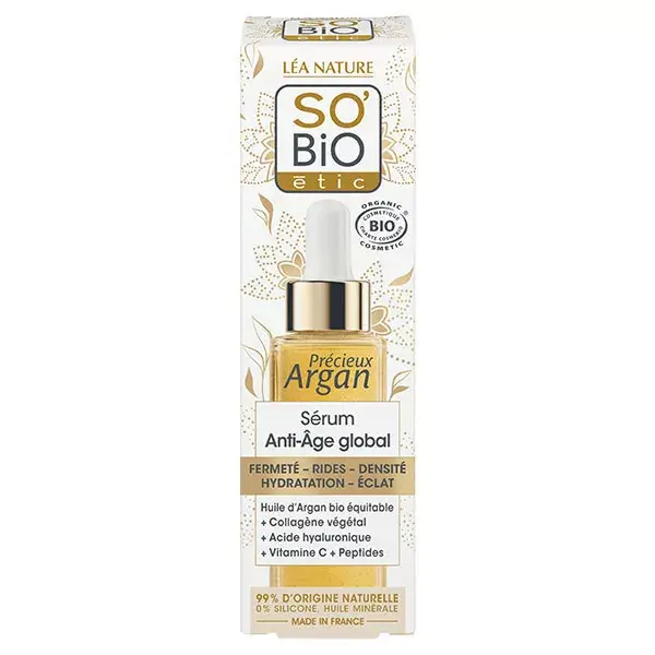 Léa Nature SO BiO étic Sérum Orgânico Antienvelhecimento Global com Argan Precioso 30ml