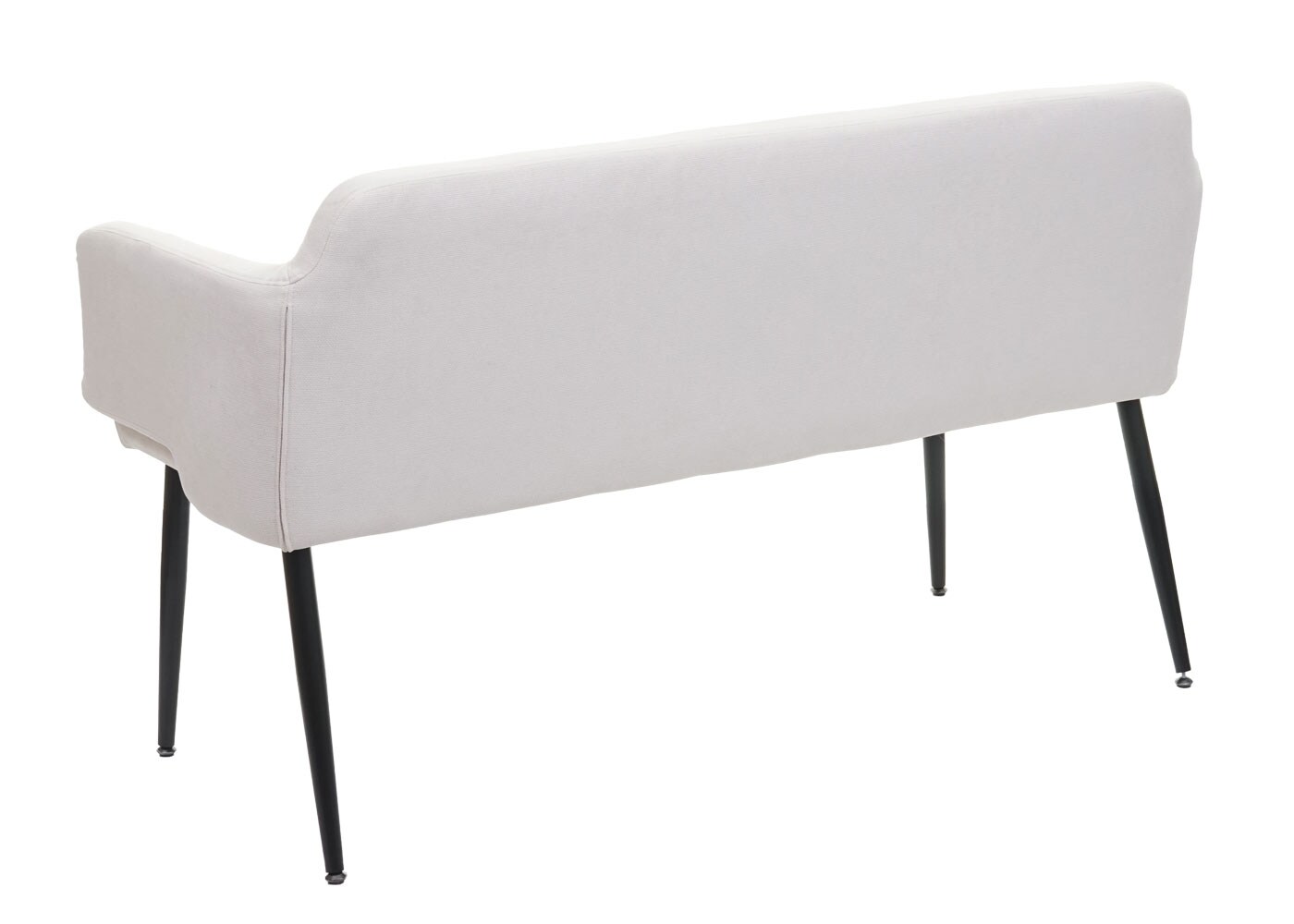 Sitzbank MCW-L13, Esszimmerbank Bank Polsterbank Garderobenbank Rückenlehne Armlehne Stoff/Textil 133cm ~ creme-weiß
