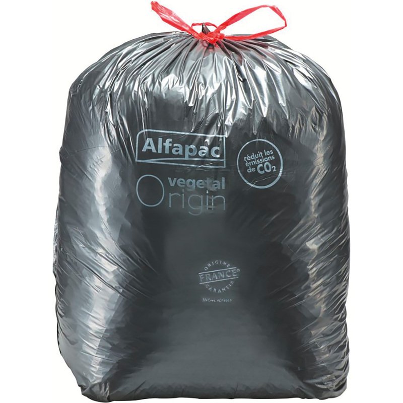 Sac poubelle 50 litres Coulissac maxi poids Alfapac gris - 30 sacs