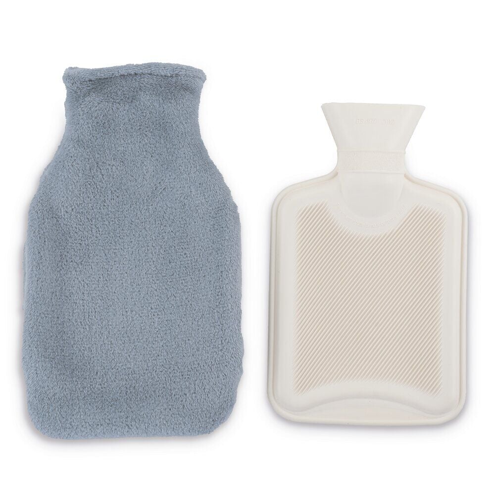 Bouillotte chauffe mains 780ml effet fourrure grise 16x25cm