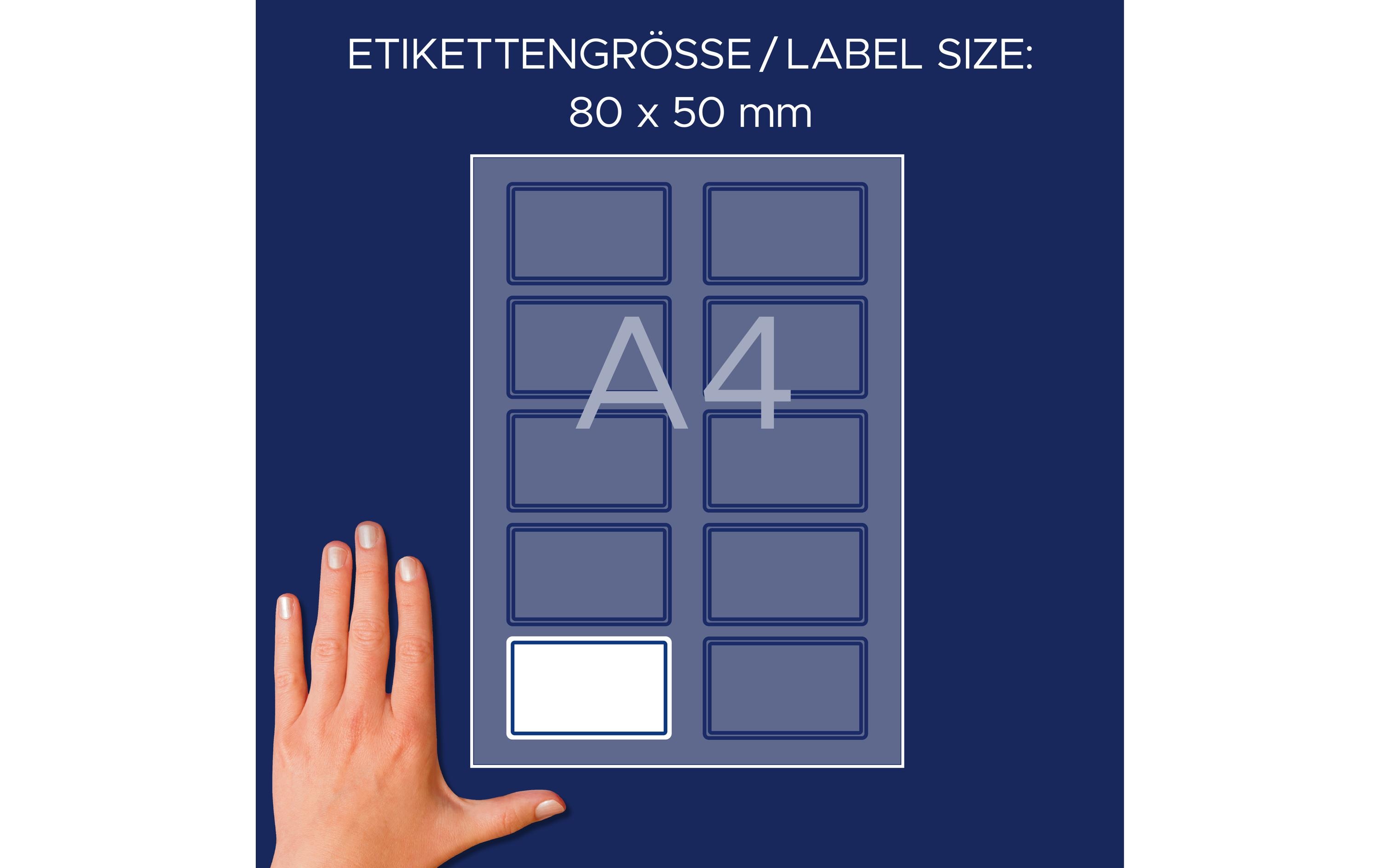 Namensetiketten 80 x 50 mm, 20 BlattEtiketten