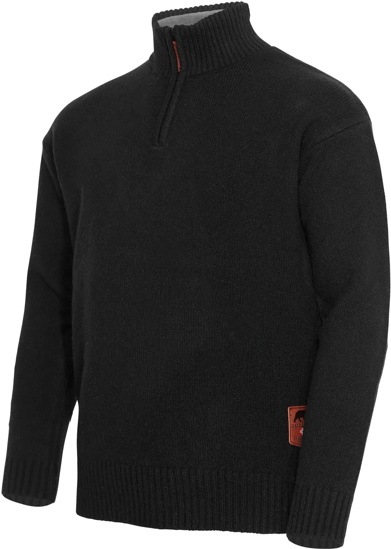 Gridarmor Men's Snøkrystall Solid Half Zip Ullgenser Black Beauty