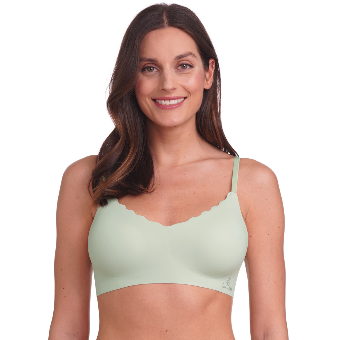 Gina Benotti Damen Seamless-Bustier mit Wellenkante zartgrün