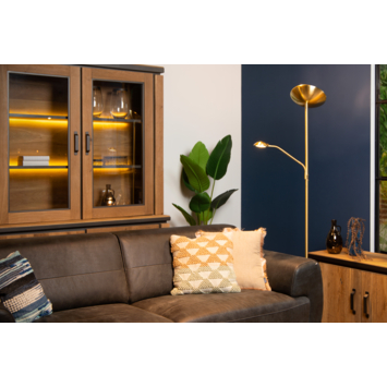 Lucide vloerlamp Zenith messing dimbaar