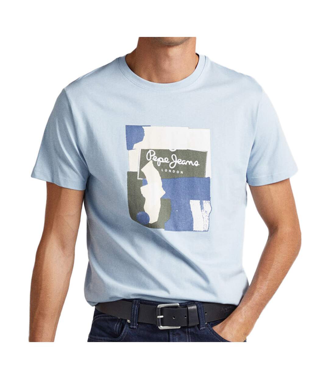 T-shirt Bleu Homme Pepe jeans Oldwive
