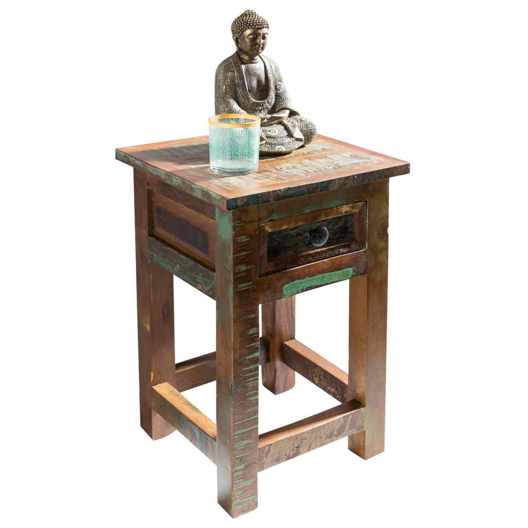 Beistelltisch - klar lackiert - Mango massiv - 50 cm breit