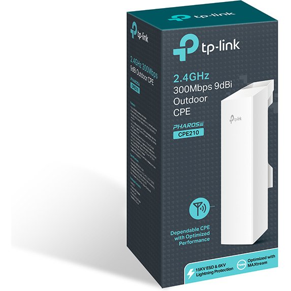 TP-Link CPE210 300 Mbit/s Blanc Connexion Ethernet, supportant l'alimentation via ce port (PoE)