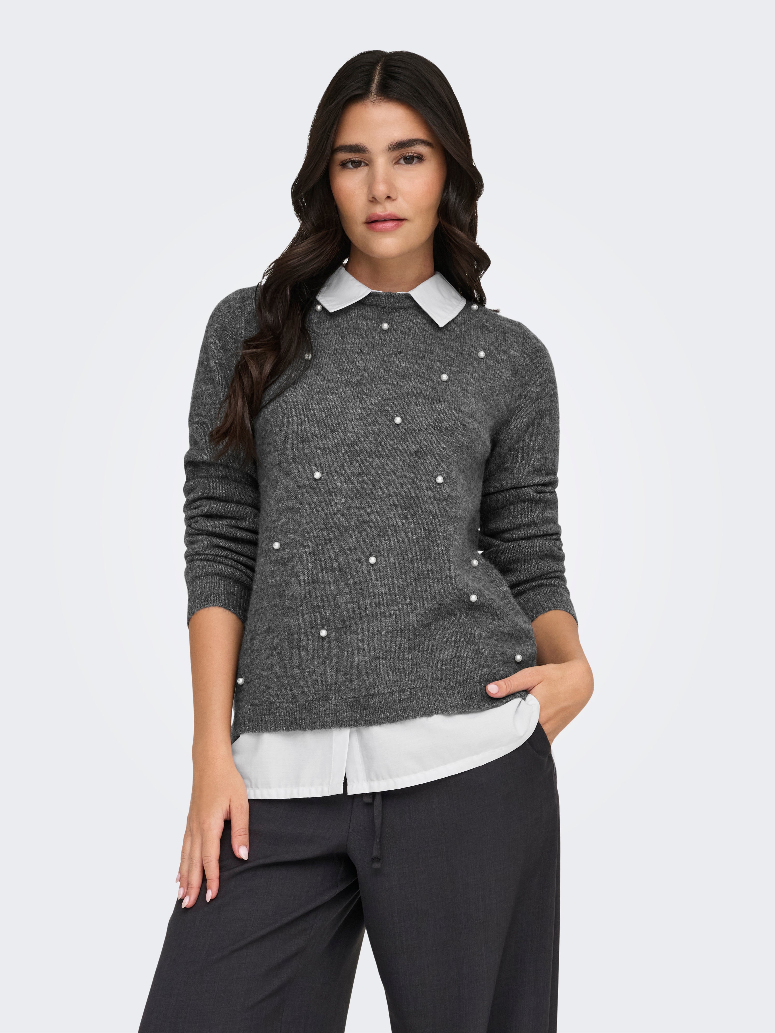JDYDREA Strickpullover Dark Grey Melange
