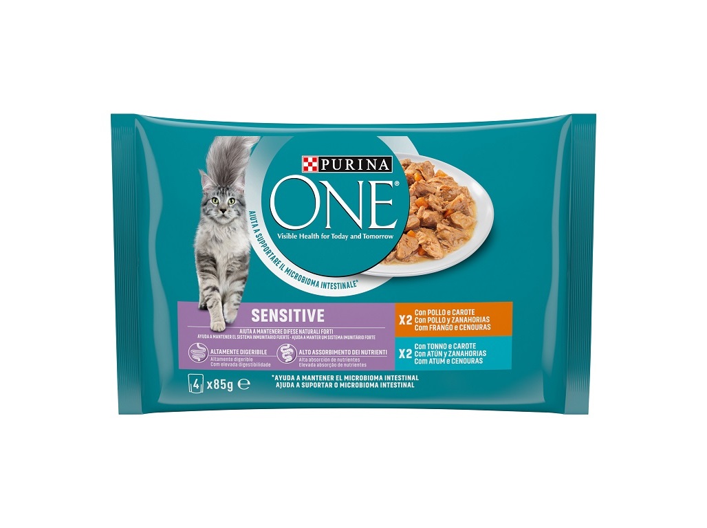 COMIDA HÚMIDA PARA GATO PURINA ONE SENSITIVE 4X85G