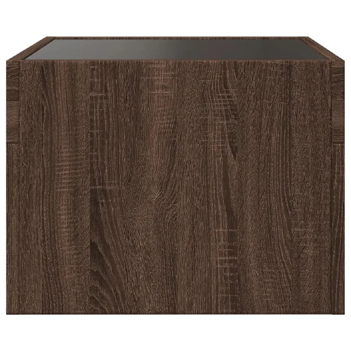 vidaXL Table de chevet LED - Chêne marron