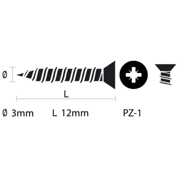 GAMMA schroef universeel platkop verzinkt 3.0x12 mm 30 stuks