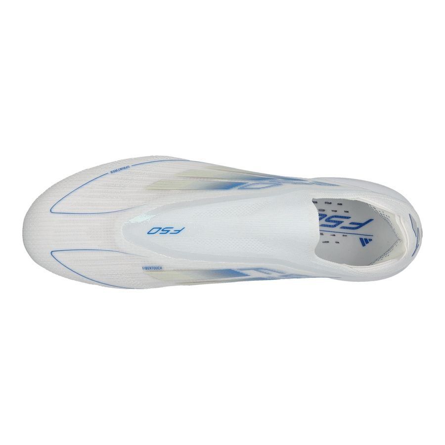adidas F50 Elite Laceless FG Polar Victory - Blanc/Argenté/Bleu