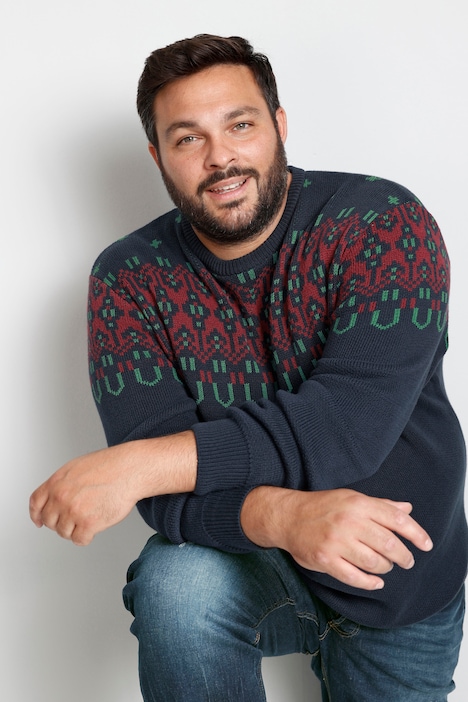 Boston Park Pullover, Bauchfit, Muster, Rundhals, bis 80/82