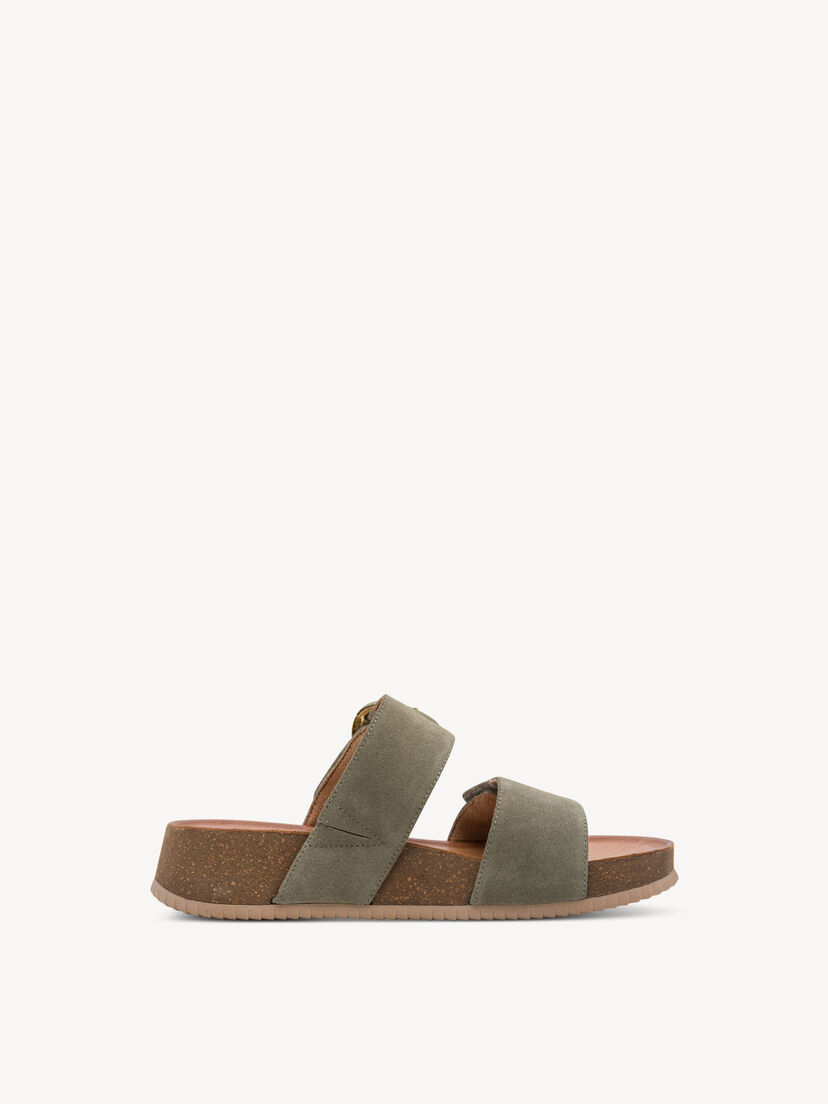 Leren Slipper - khaki
