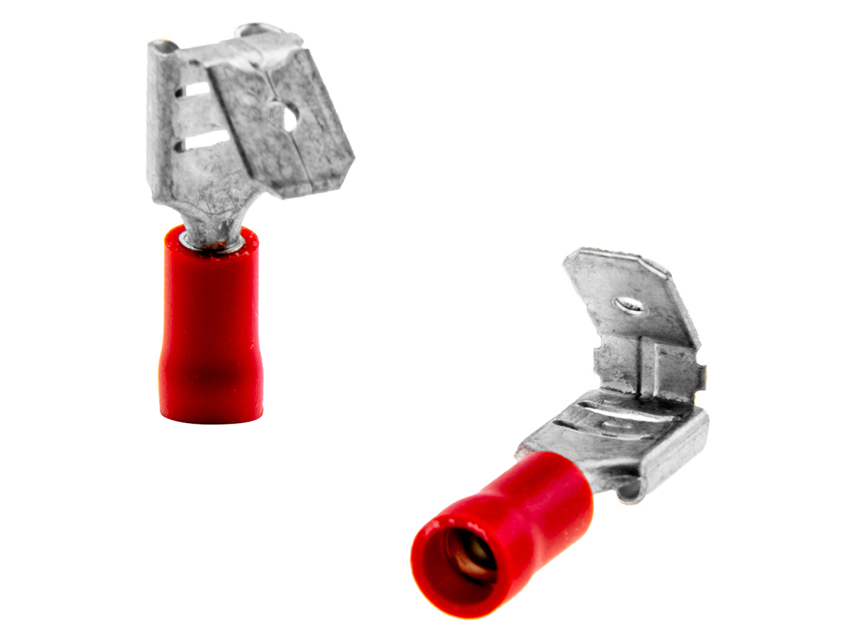 BBA vlakke stekkerhuls female met male verdeler (10x stuks) - red