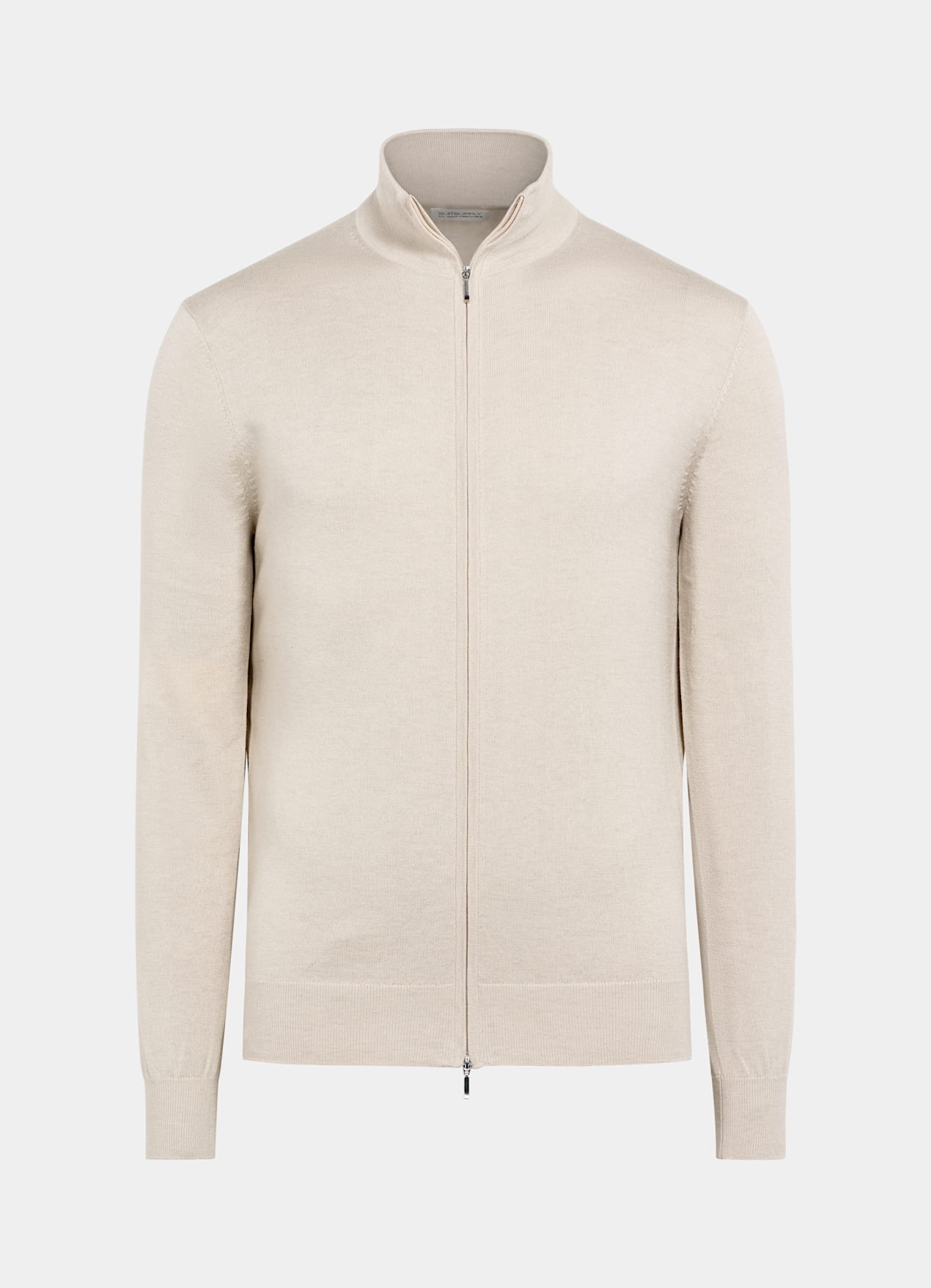 Cardigan zippé, sable
