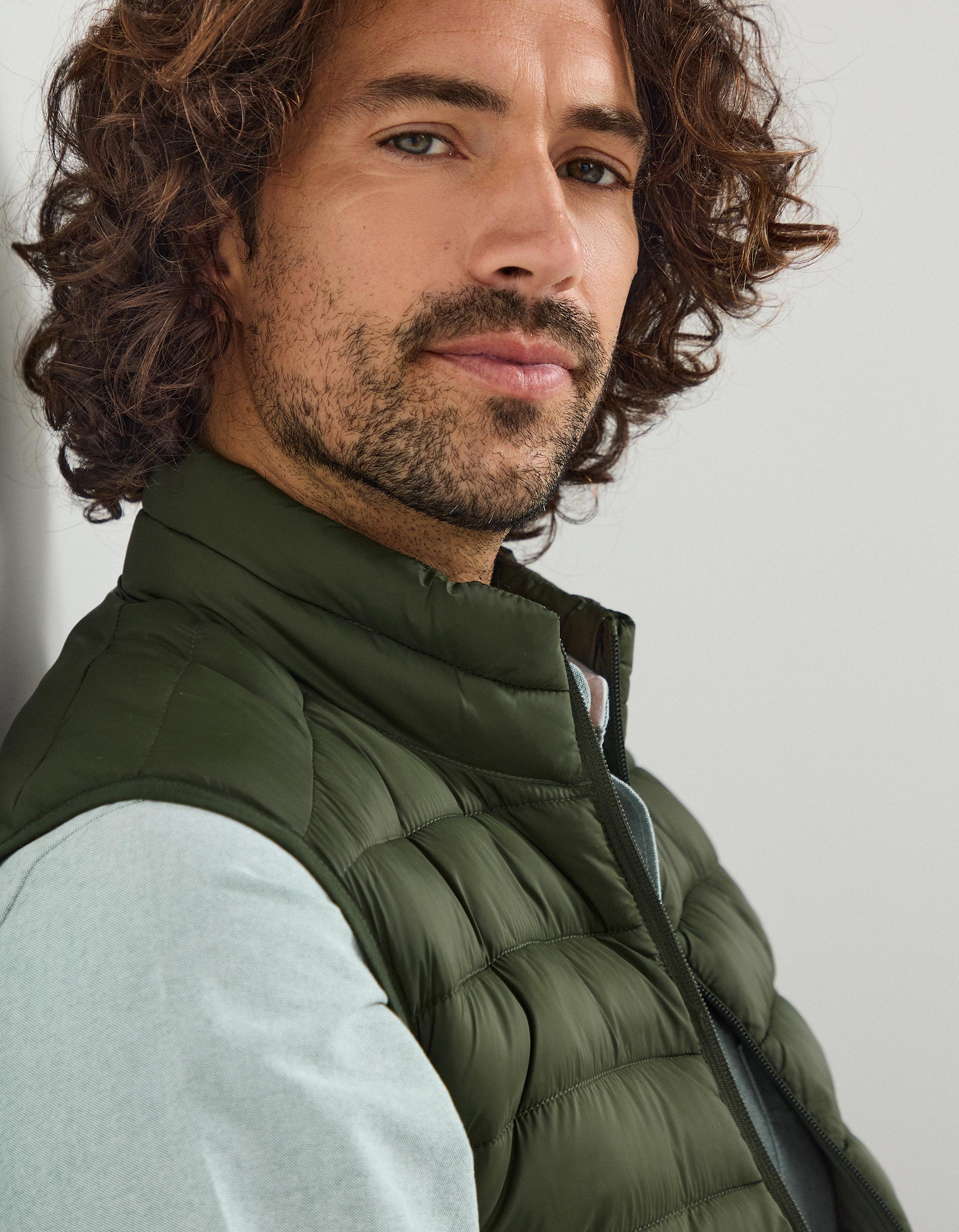 Colete Acolchoado, Homem, Verde Escuro