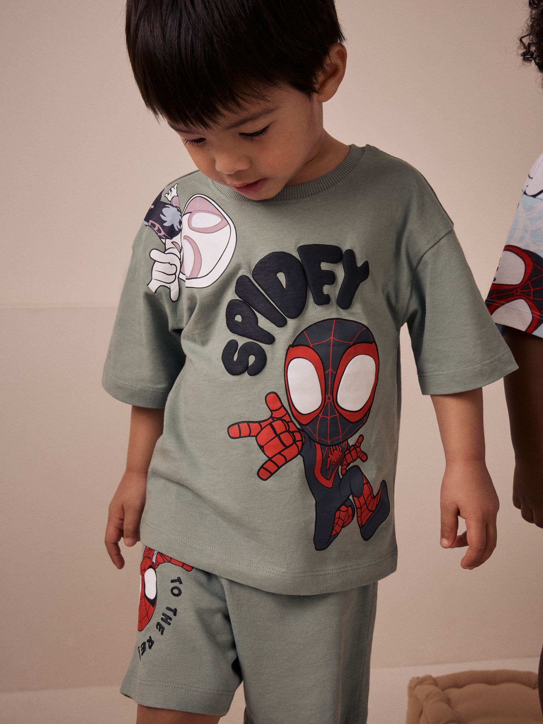 Rood/blauwe Spidey - Verpakking van 3 korte pyjama's (12mnd -10jr)