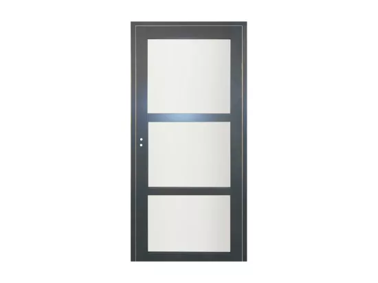 Bloc Porte Blakeria Ral7016 Vitrée H204 X L73 Poussant Droite Côtes Tableau Gd Menuiseries