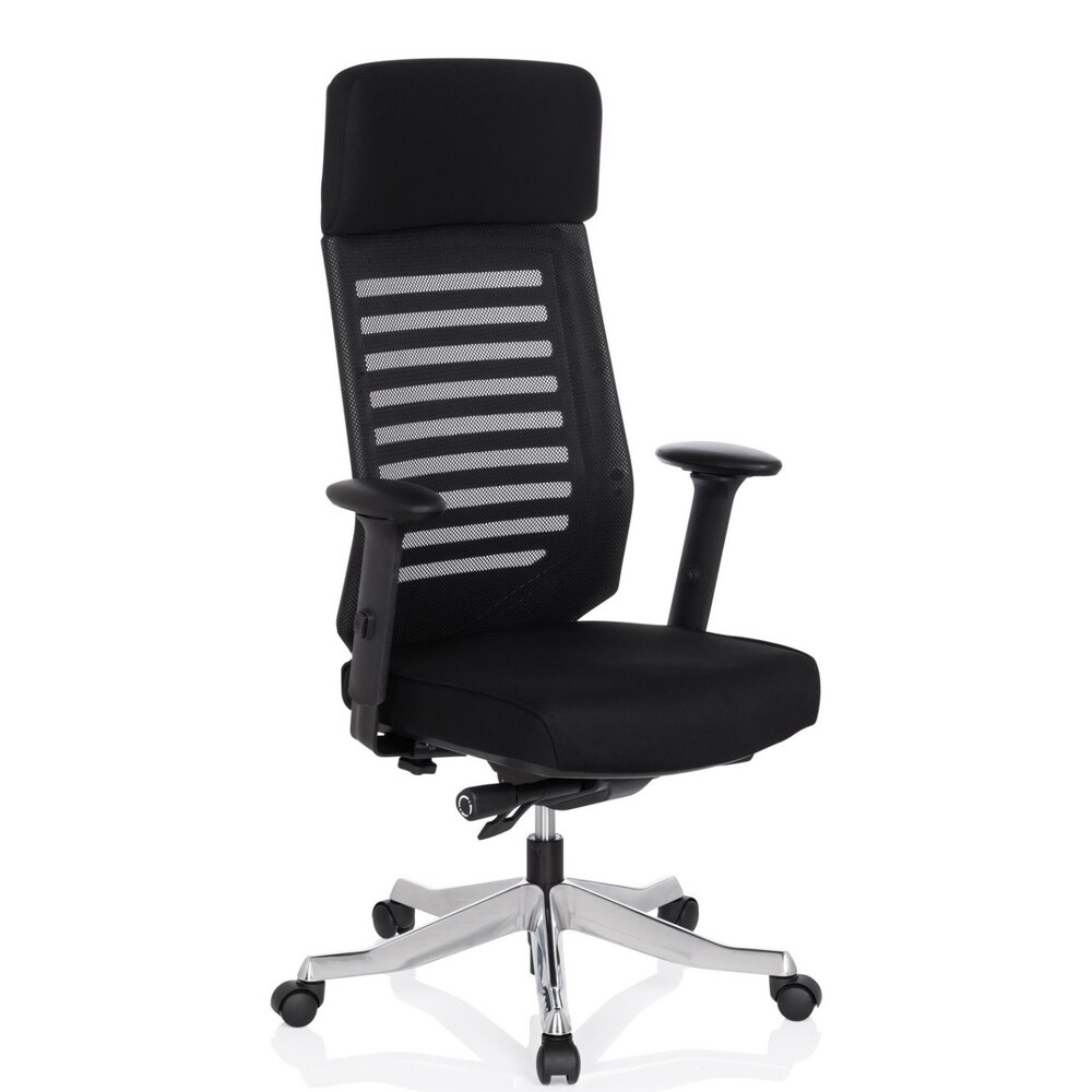 Profi Bürostuhl ASGON Stoff/Netzstoff mit Armlehnen hjh OFFICE