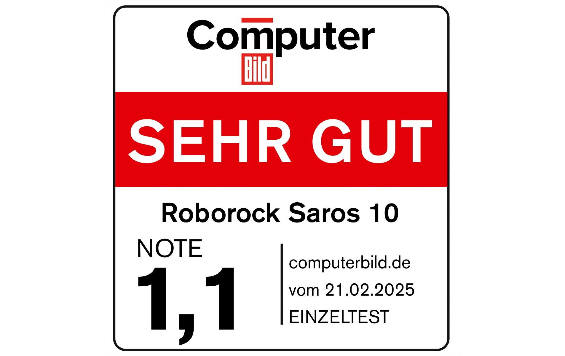 Saug- und Wischroboter Saros 10 Weiss<br>Saugroboter mit Dual Anti-Tangle System