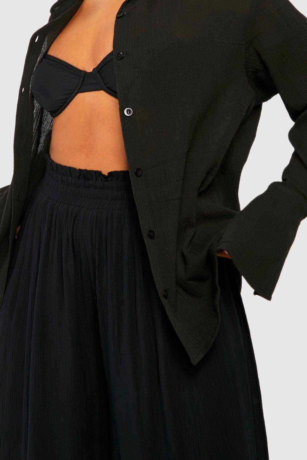 boohoo Plus Cheesecloth Beach Trousers
