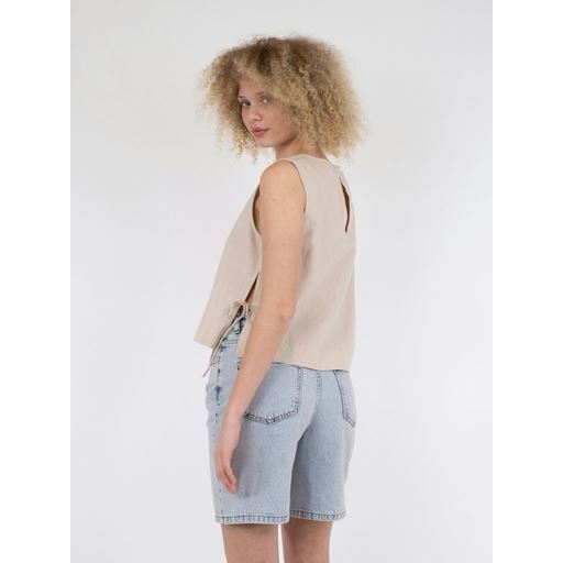 Neo Noir Svetlana Linen Top, Sand, 42