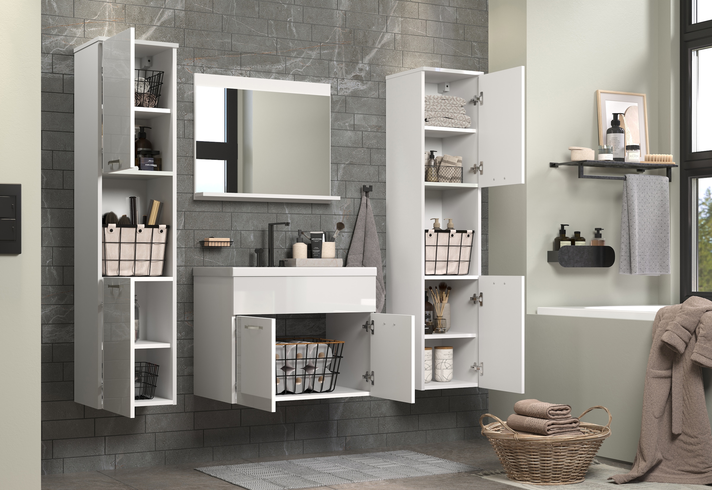 welltime Badezimmer-Set »Kuba« Komplett-Set, 4 Stk. tlg.