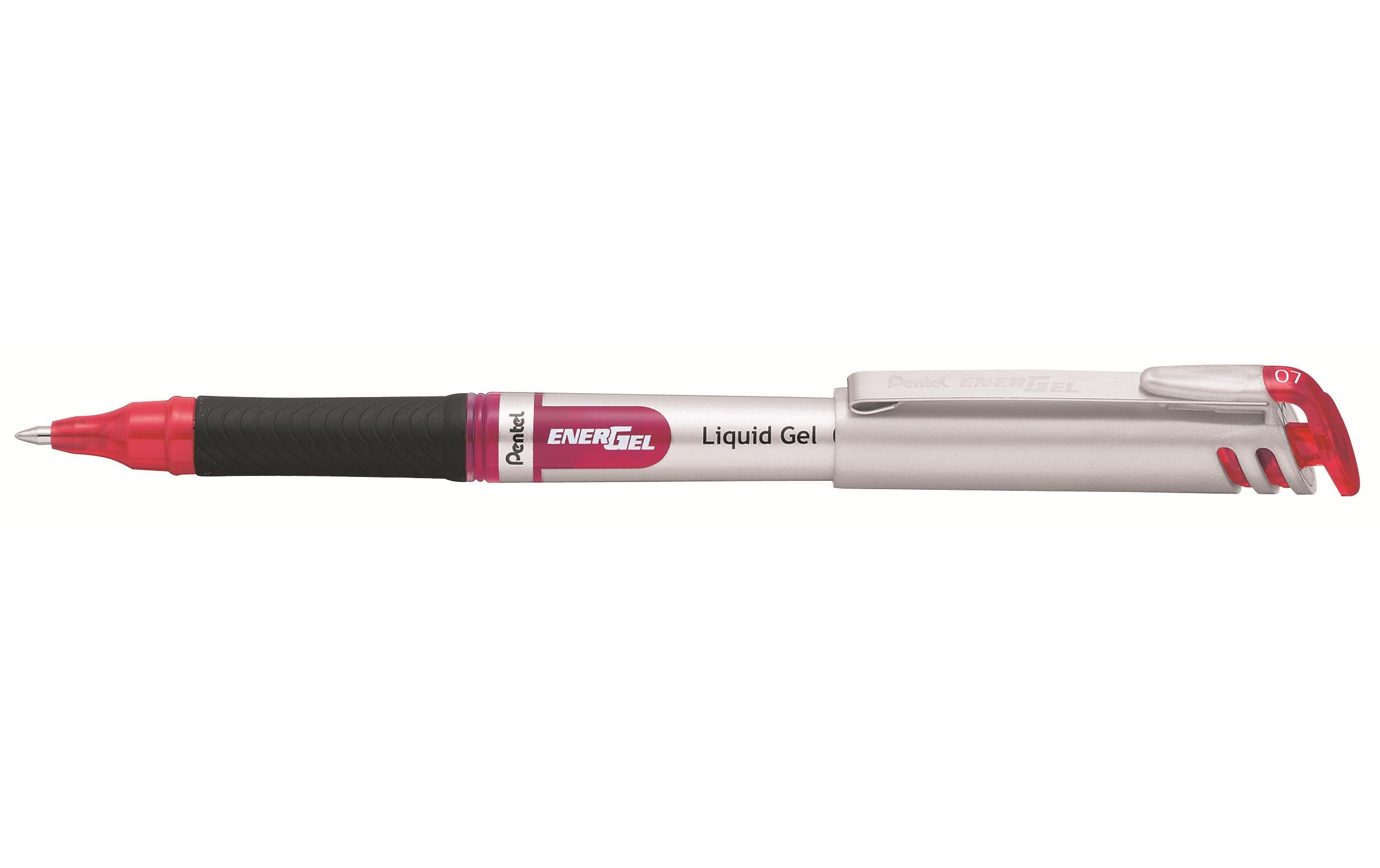 Gelschreiber Liquid EnerGel mit 0.7 mm Metallspitze, RotRollerstift ideal für Zeichnen und Schreiben