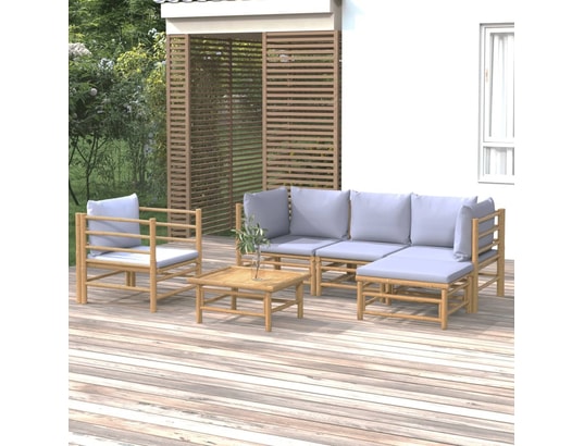 LES TENDANCES - Salon extérieur Salon de jardin-gris-5 places-55x65x30-410075