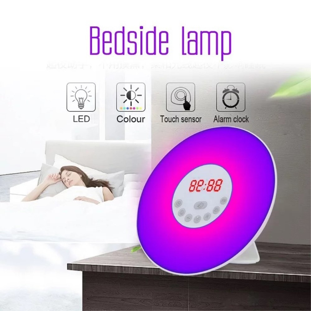 Sunrise Wake Up Licht mit FM Radio und Snooze Funktion Wecker Tischuhr - Weiss