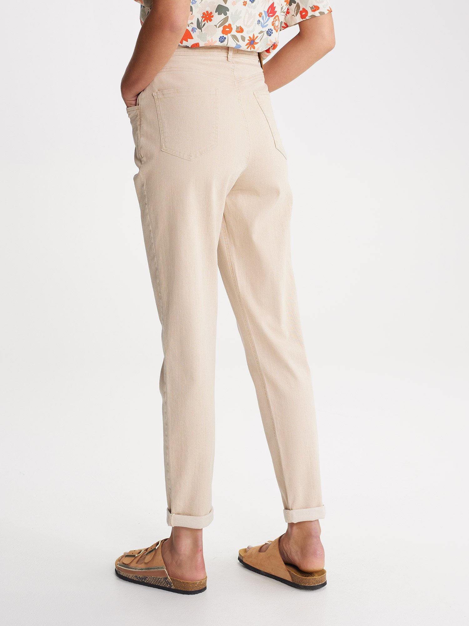 Pantalon Femme Teinture Argile Beige