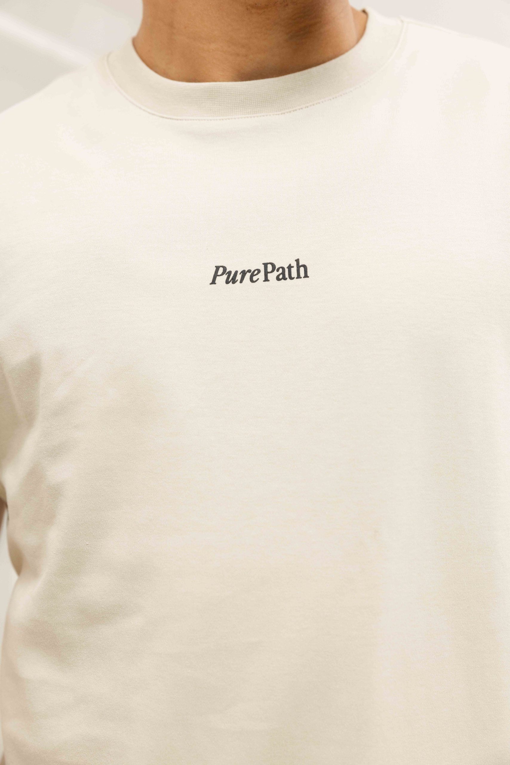 Pure Path Bold Emblem T-Shirt Heren Beige
