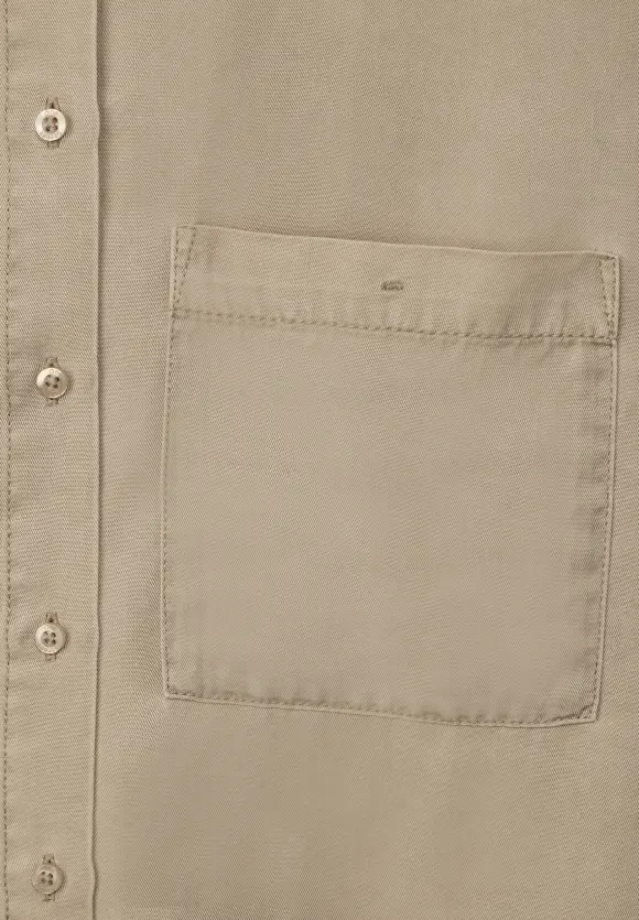 Hemdbluse in washed Look - cool ivory