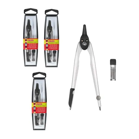 Herlitz Zirkelkasten 2-teilig, schwarz, 4 Stück