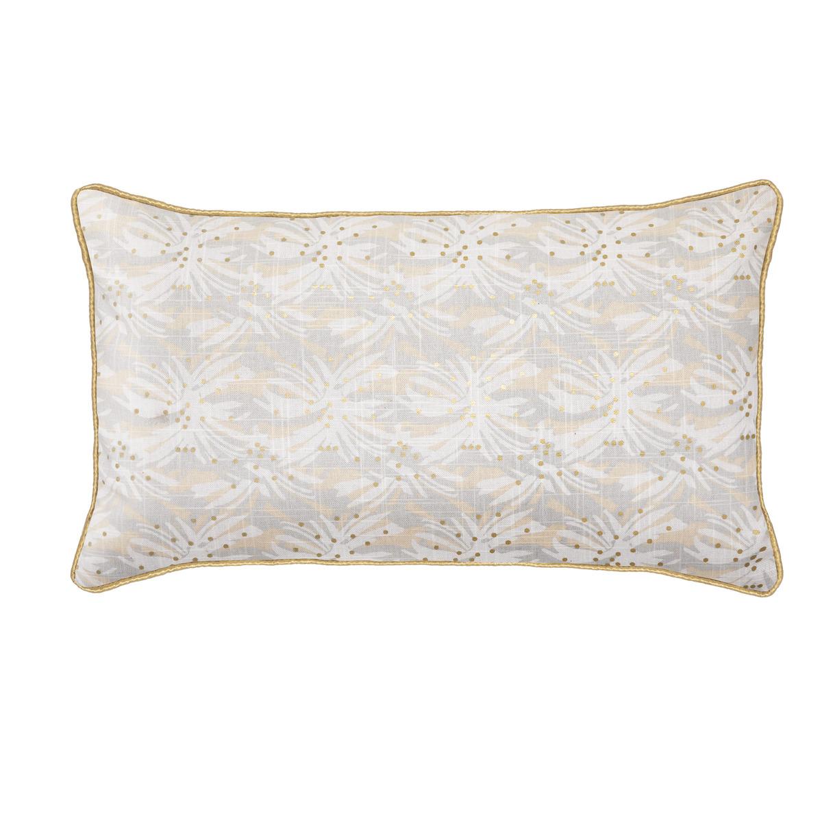 HOUSSE DE COUSSIN IMPRIME OR LIN 30X50CM