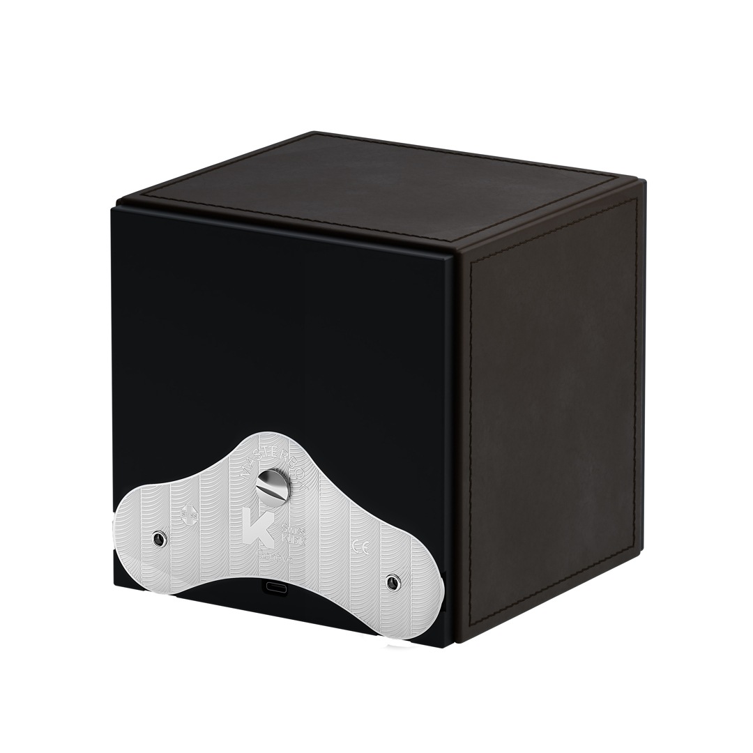 SwissKubik Masterbox Leder Dunkelbraun - 1 Uhr