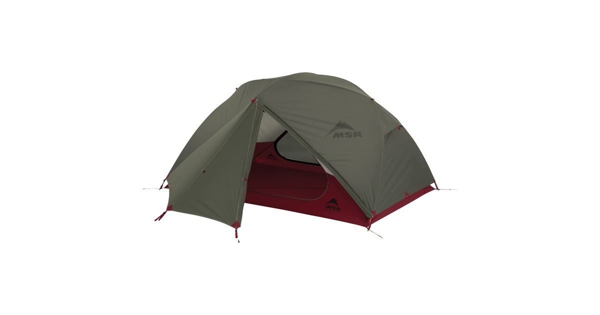 MSRElixir 2 Backpacking Tent  (Olijfgroen/rood)