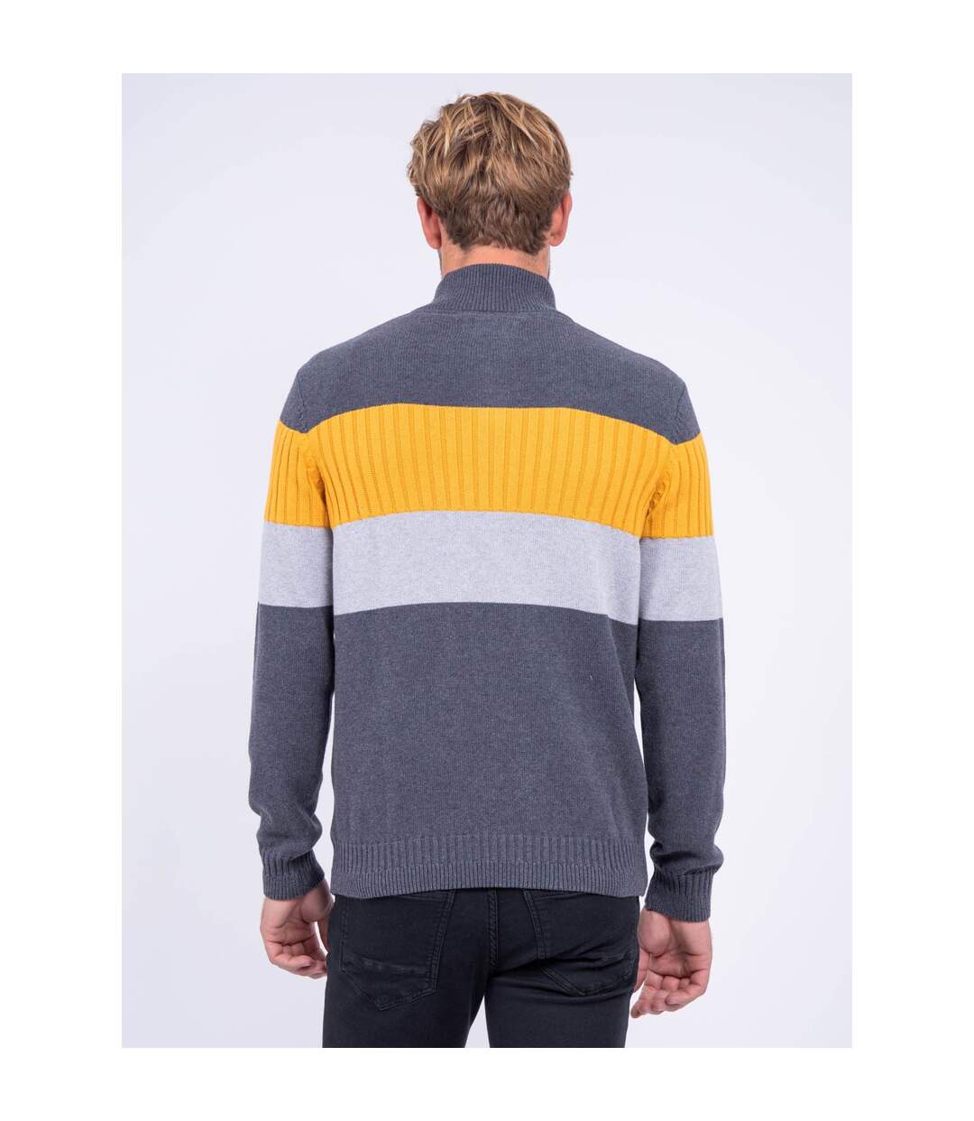 Pull col montant zippé pur coton LENAR