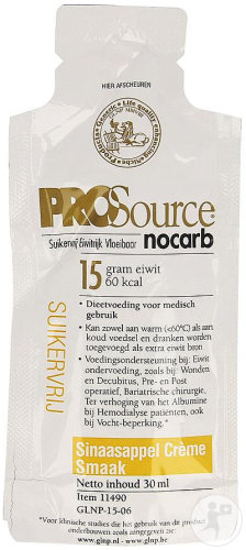 Prosource Nocarb Crème Orange 15g Protéines Sachet 30ml