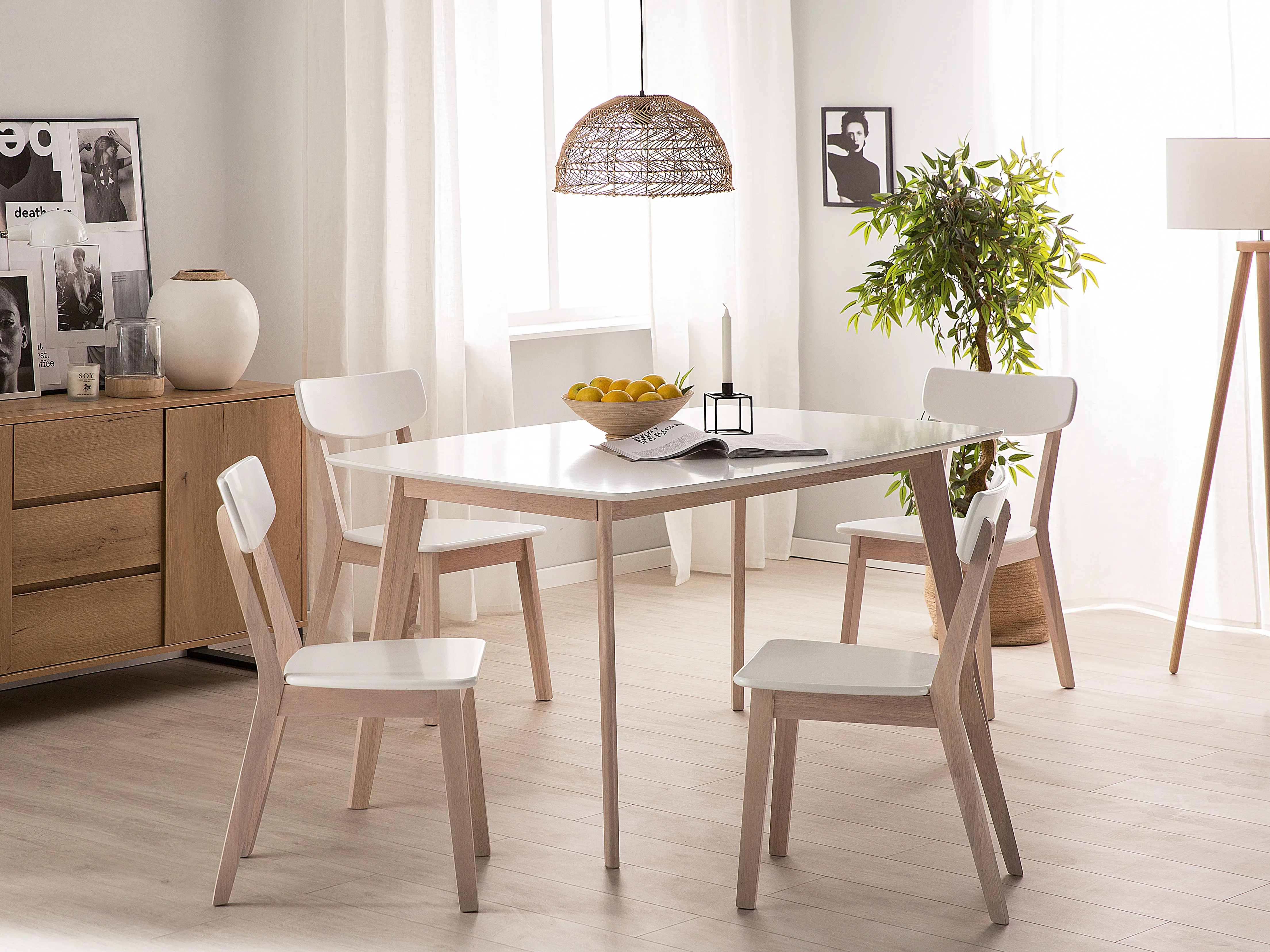 Eettafel SANTOS Wit 90 cm 150 cm