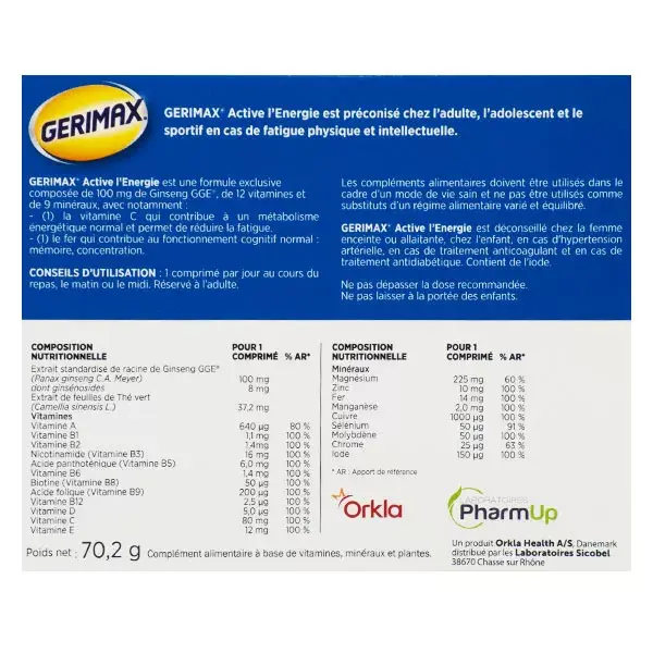 Gerimax Active Energie Adultes 60 comprimés